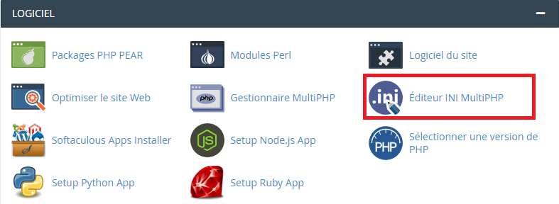 الوصول إلى محرر MultiPHP INI في cPanel