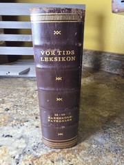 1950 Danish Encyclopedia Vor Tids Leksikon Vol 15-16 Illustrated Leather Bound