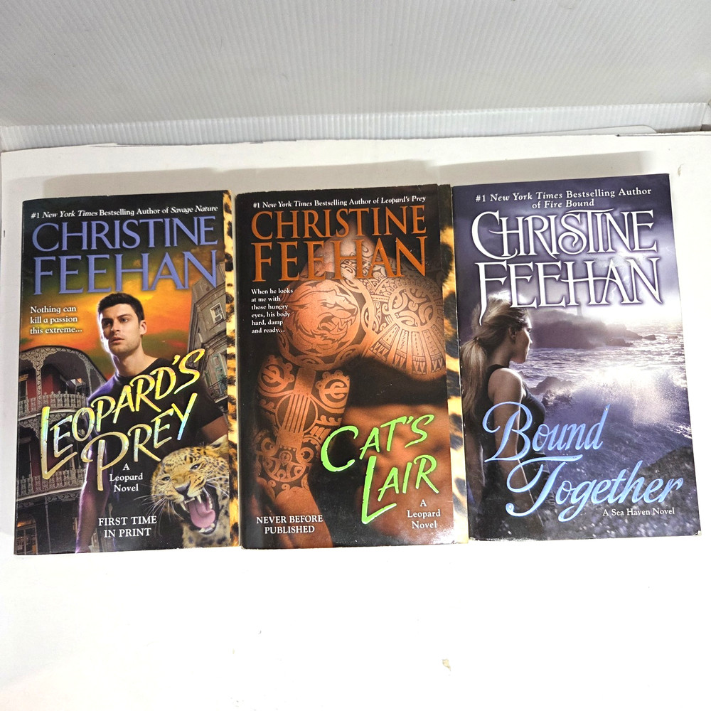 Christine Feehan Cat’s Lair Bound Together Leopard’s Prey 3 MM Paperbacks 1st Ed