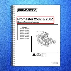 GRAVELY Promaster 250Z 260Z Owner Operator Manual – WIRE BOUND – TOUGH COVERS