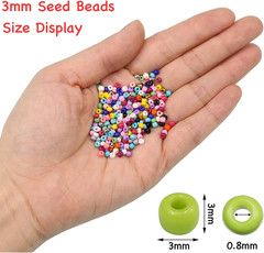 Raibow Clear 3mm Seed Beads About 3600pcs/100Grams in Bag, 8/0 Glass Craft Beads