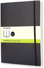 Moleskine Classic Notebook Soft Cover XL Plain/Blank Black 192 Pages