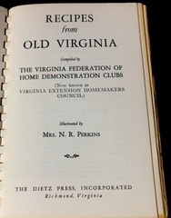 1973 Recipes From Old Virginia Cookbook 6th Printing 315 Pages