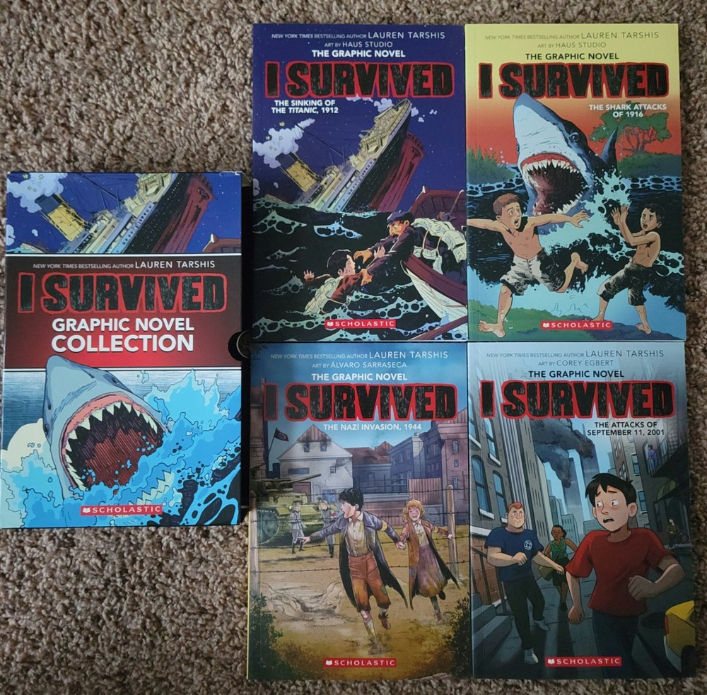 PB x 4 Box Set, I Survived Graphic Novel Collection, Lauren Tarshis, Scholastic