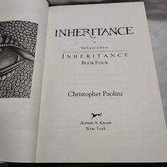 Inheritance Book 4 by Christopher Paolini First Edition Hardcover Dust Cover
