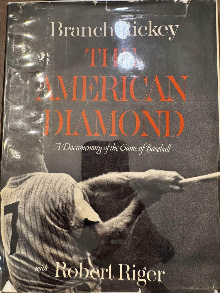 American Diamond Branch Rickey Robert Riger 1965 First Printing Baseball Book DJ