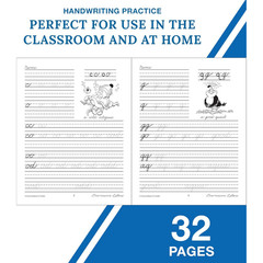 Beginning Traditional Cursive Handwriting Workbook for Kids Handwriting Pract..