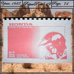 1987 Honda ATC Big Red 250ES Owner’s Manual 74 Pages