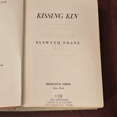 1969 Kissing Kin by Elswyth Thane, hardcover, dust jacket, ex-library–very good