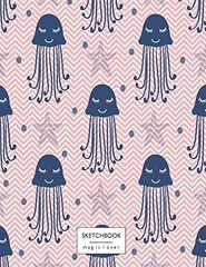 SKETCHBOOK: JELLYFISH ON PINK COVER (8.5 X 11) INCHES 110 By Cutie Cat BRAND NEW