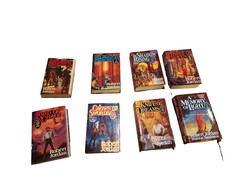 Wheel of Time Lot 8 bks, 6 signed most 1st print Robert Jordan condition varies