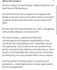 Brand New Grace In Chaos, 5 Week Hope For Hard Days Of Motherhood Bible Study