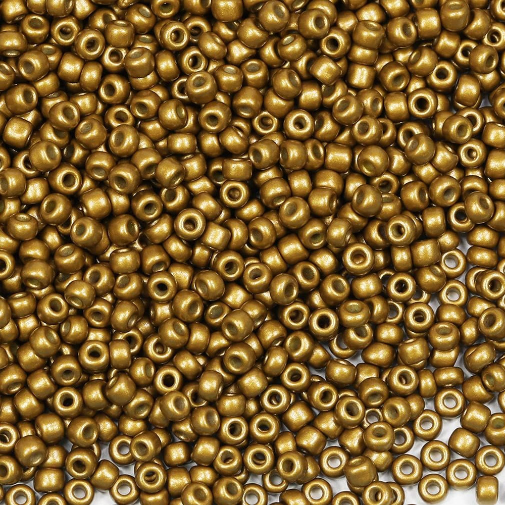 Size 3mm Seed Beads Matte Golden Color About 3600pcs /100grams in Bag 8/0 Glass