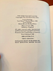 ONE WHO WALKED ALONE: ROBERT E. HOWARD FINAL YEARS 1986 NOVALYNE PRICE ELLIS 1ST