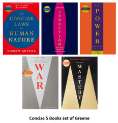 Robert Greene 5 Books Set-[CONCISE] Seduction,Power,Mastery,War,Laws of Human