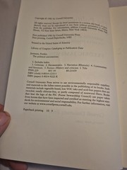 The Political Unconscious: Narrative as a Socially Symbolic Act Fredric Jameson