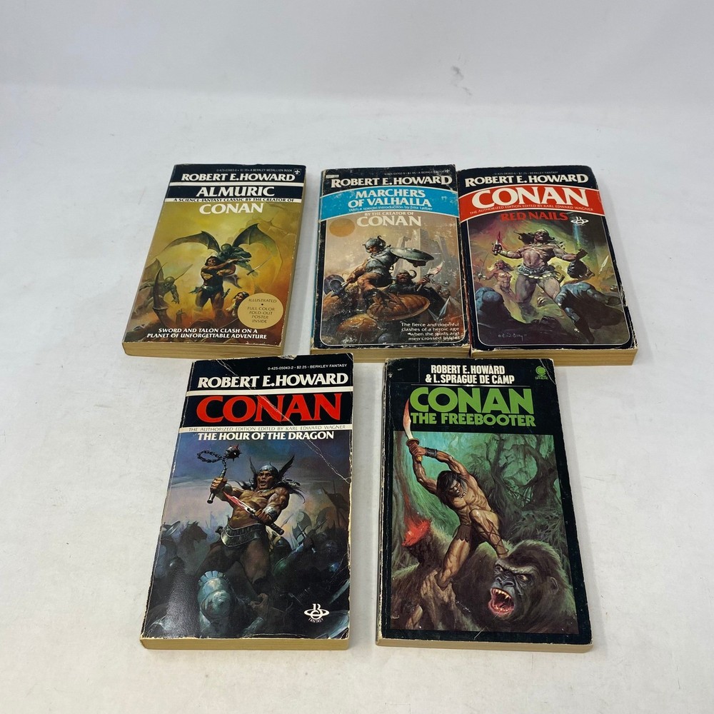 Robert E Howard Conan Paperback Lot 5 Books Hour of the Dragon Red Nails Almuric