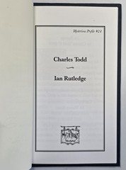 Charles Todd SIGNED x2 “Ian Rutledge” Mysterious Profile 1st Ed. Limited #36/100
