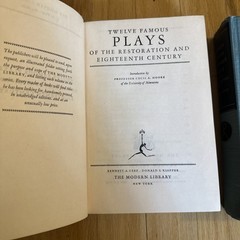Modern Library Drama Books – Sixteen Famous European Plays & Restoration Plays