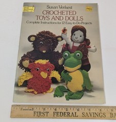 VTG Crocheted Toys and Dolls 12 Easy to Do Projects by Susan Verkest 1978 Crafts
