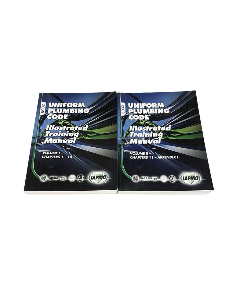 2009 Uniform Plumbing Code Illustrated Training Manual Paperback Vol 1 & 2 IAPMO