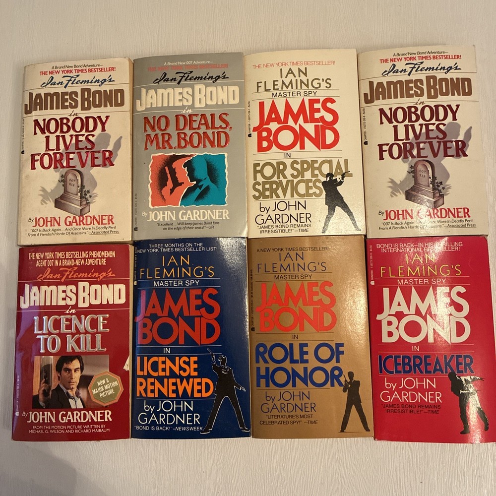 James Bond Novels By John Gardener 7 Novels 8 In Total Vg Condition