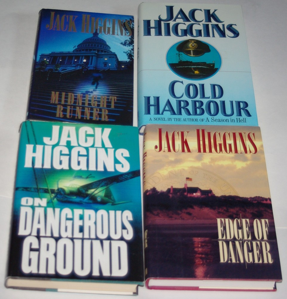 JACK HIGGINS four novels all 1st ed HC VG+ all with a VG unclipped DJ