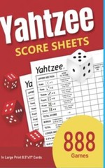 Yahtzee Score Sheets: 888 Games in Large Print 8.5″x11″ Cards by Katie Banks