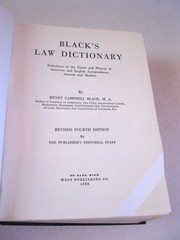 BLACK’S LAW DICTIONARY Revised 4th Edition Henry Campbell Black Hardcover 1968