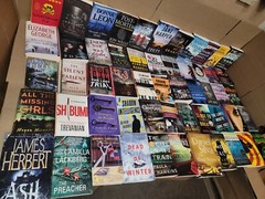 Lot of 10 Mystery Large Trade Paperback Books Suspense Thriller Crime Murder MIX