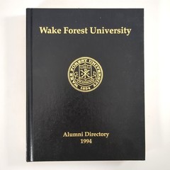 Wake Forest University Alumni Directory 1994 Hardcover Book College Reference