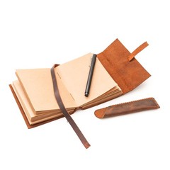 Leather Journal 4″x6″ Vintage Brown Kraft Paper 260 Pages – Ideal for Writing