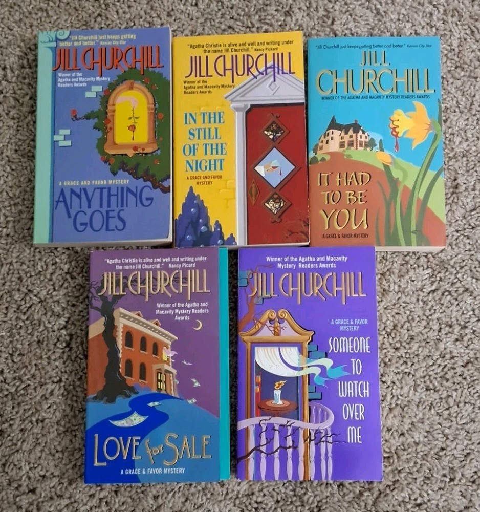JILL CHURCILL / LOT OF 5 GRACE AND FAVOR / COZY MYSTERY PAPERBACKS