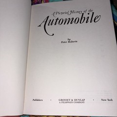 The Pictorial History of the Automobile by Peter Roberts (HC/DJ)