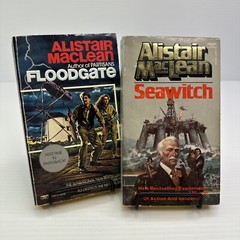 Alistair MacLean Seawitch & Floodgate Paperback Fawcett Crest 1985 & 1977