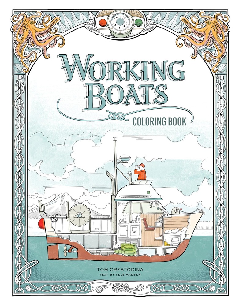 Working Boats Coloring Book, Crestodina, Tom, Excellent Book