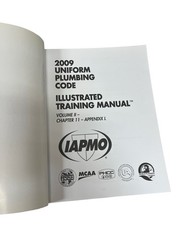 2009 Uniform Plumbing Code Illustrated Training Manual Paperback Vol 1 & 2 IAPMO