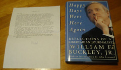 HAPPY DAYS WERE HERE AGAIN – William F. Buckley Jr. – Signed at Wake Forest Univ
