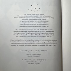 RARE HARRY POTTER And The Deathly Hallows 2007 1st edition ERROR 759 End Page