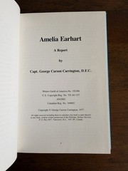 Extremely Rare Amelia Earhart Carrington Report Book SIGNED by the Author HC/DJ