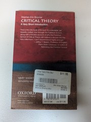 Critical Theory : A Very Short Introduction by Stephen Eric Bronner (2017, Trade