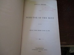Treasury – Annual Reports – Director of the Mint Vintage 1900 – 1910 Select GA