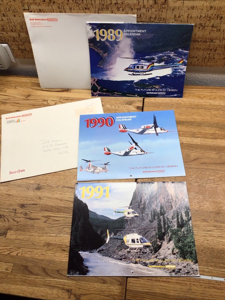 BELL HELICOPTER – Appointment Calendar – 1989 1990 1991 – Lot Of 3 – MM6.110