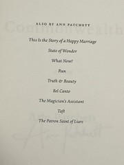 Commonwealth by Ann Patchett, Signed 1st Edition, 2016 HC Near Fine