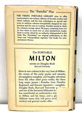 The Portable Milton John Milton 1949 Viking Press HC DJ Douglas Bush Poetry