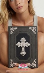 KJV Giant Print Bible Black & Gray Faux Leather, Silver Cross