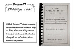 1891 Hilda’s Where Is It Of Recipes 274 Pages
