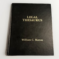 Legal Thesaurus Regular Edition By William C. Burton 1980 GOOD