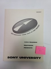 1994 Sony University Sales Training & Field Manual for Television Products