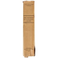 1935 Barcelona Doctrine of Personal Right Harris 1/50 Limited Ed Philosophy Law